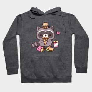 Cute Raccoon Eating Fast Food Hoodie